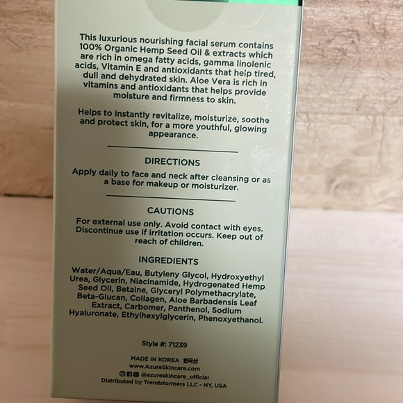 Hemp & Aloe Nourishing Facial Serum - Picture 5 of 7